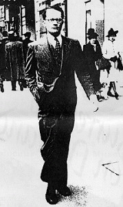 Varian Fry at work on the street in Marseilles c. 1940-41. Photo courstesy of the US Holocaust Memorial Museum